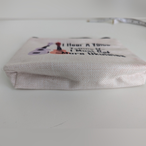 NEW Ukulele Small Pouch Makeup Bag Lined Humorous Music Player Lover Instructor - Picture 6 of 8